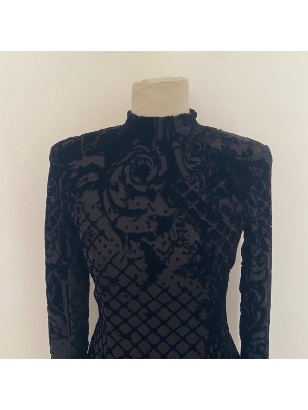 NWT H&M x Balmain Long Sleeve Top Floral Black - Picture 2 of 11